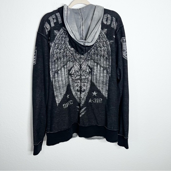 Affliction Vintage Reversible Jacket Sweater Men’s XL Rare Full Zip Up C1 - Picture 5 of 11